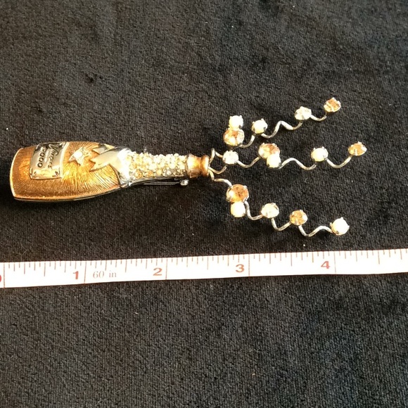 Vintage Graziano New Years Champagne Brooch - Picture 2 of 6